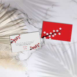 Lugar Cartão de Local de Casamento Previsto para Cereja