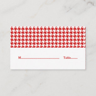 Lugar Cartão de Local de Casamento Red Houndstooth