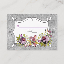 Lugar Cartão de Local de Casamento | Roxo de ameixa, Fol