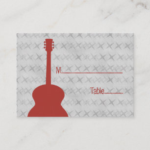 Lugar Cartão de Local de Grunge de Violão Vermelho