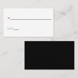 Lugar Cartão de Local Minimalista de Casamento Preto Bra