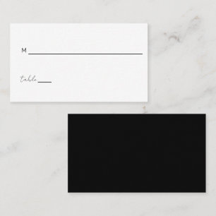 Lugar Cartão de Local Minimalista de Casamento Preto Bra
