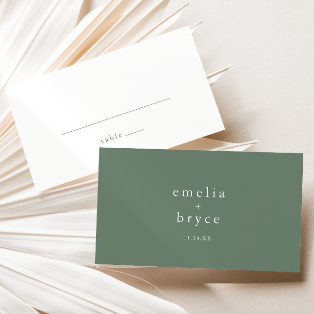 Lugar Cartão de Localidade de Florestas Naturais Planas  (EMELIA Flat Nature Woodland Wedding Place Card)