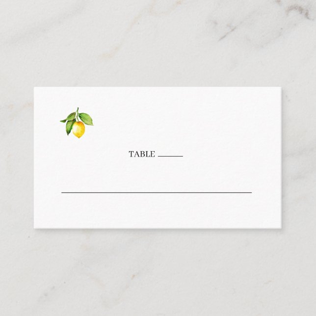 Lugar Cartão de Localidade Plano Lemon Wedding (Frente)