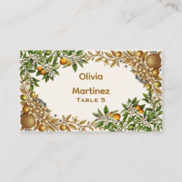 Lugar Cartão de Localização Floral Gold Orange Blossom p