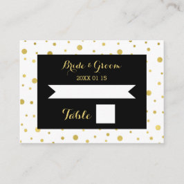 Lugar Cartão de Mesa de Casamento Preto de Confetti Dour