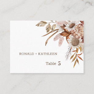 Lugar Cartão de Número de Mesa de Casamento Floral Outon
