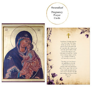 Lugar Cartão de Oração de Gravidez Theotokos e Menino Cr