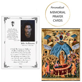 Lugar Cartão de Oração Funeral Elegante, Simples Ortodox