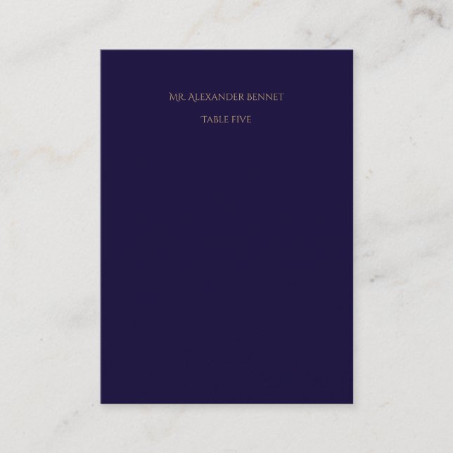 Lugar Cartão de Posicionamento Elegante Azul-Marinho (Frente)