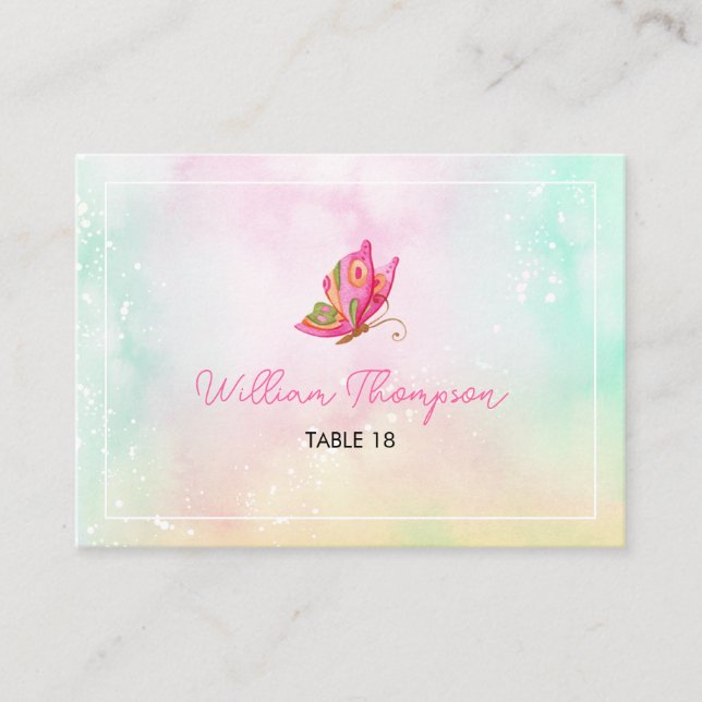 Lugar Cartão de Presença para 1º Aniversário da Menina B (Frente)