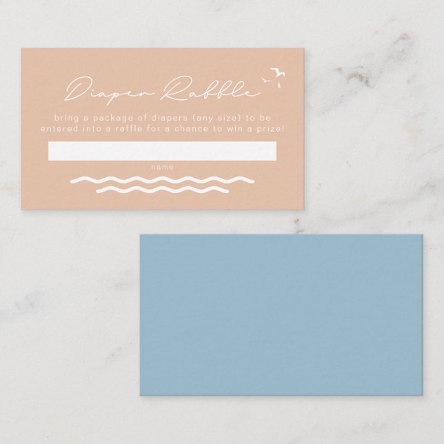 Lugar Cartão de Raffle Tropical de Fralda Bebê OCEANSIDE (Frente/Verso)