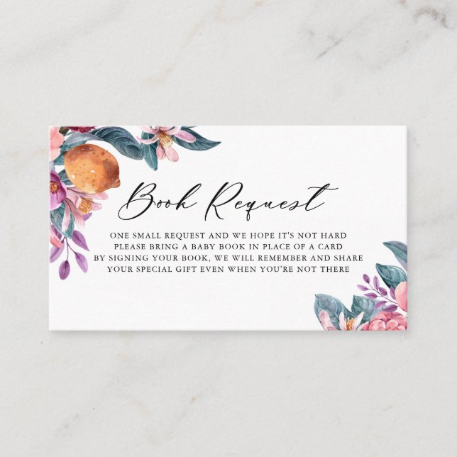 Lugar Cartão de Solicitação de Livro de Chás de fraldas  (Frente)