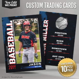 Lugar Cartão de Troca de Beisebol Personalizado, Vermelh