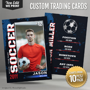 Lugar Cartão de Troca de Futebol Personalizado Azul Verm