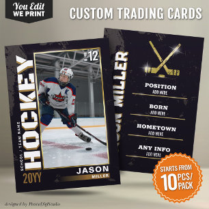 Lugar Cartão de Troca de Hockey Personalizado Preto Dour