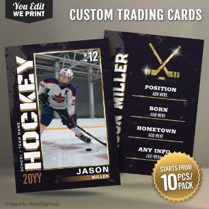 Lugar Cartão de Troca de Hockey Personalizado Preto Dour