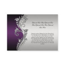 Cartão de Vintage Purple Black and Silver Wedch Pl