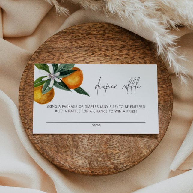Lugar Cartão Raffle de Fralda de Chá de fraldas Citrus (Criador carregado)