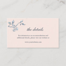 Cartão simples de casamento azul e branco