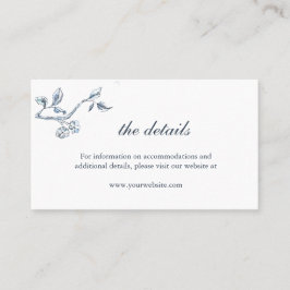 Lugar Cartão simples de casamento azul e branco