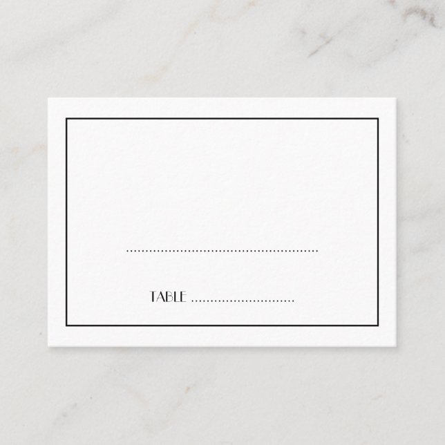 Lugar Decadente Deco elegante cartão de casamento preto (Frente)