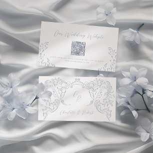 Lugar Dusty Blue Vintage Flourar código QR Cartão de sit