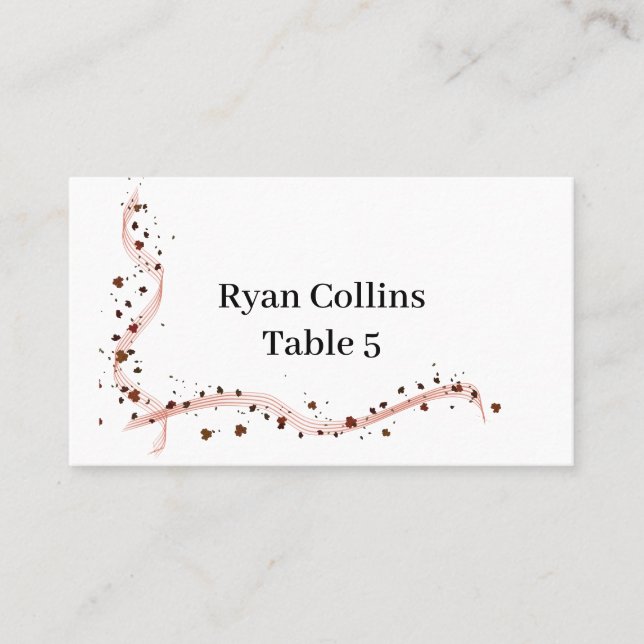 Lugar Fita desenhada à mão e cartão de flores (Frente)