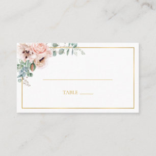 Lugar Floral de Blush Elegante Cartão de Localidade P