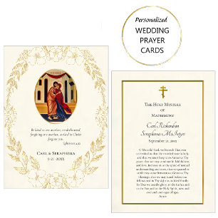 Lugar Flores Ortodoxas de Cartão de Oração de Casamento