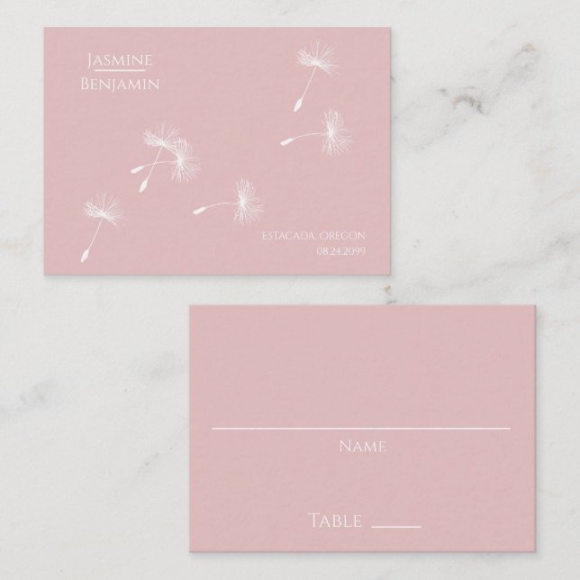 Lugar Local de Casamento de Dandelion Whimsical / Cartão (Frente/Verso)