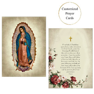 Lugar Nossa Senhora de Guadalupe Cartão de Oração Católi