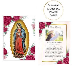 Lugar Nossa Senhora de Guadalupe Cartão de Oração Funerá