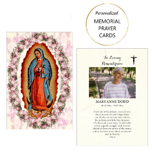 Lugar Nossa Senhora de Guadalupe Cartão de Oração Funera