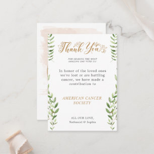 Lugar Obrigado Donando Para Caridade Cartão De Casamento