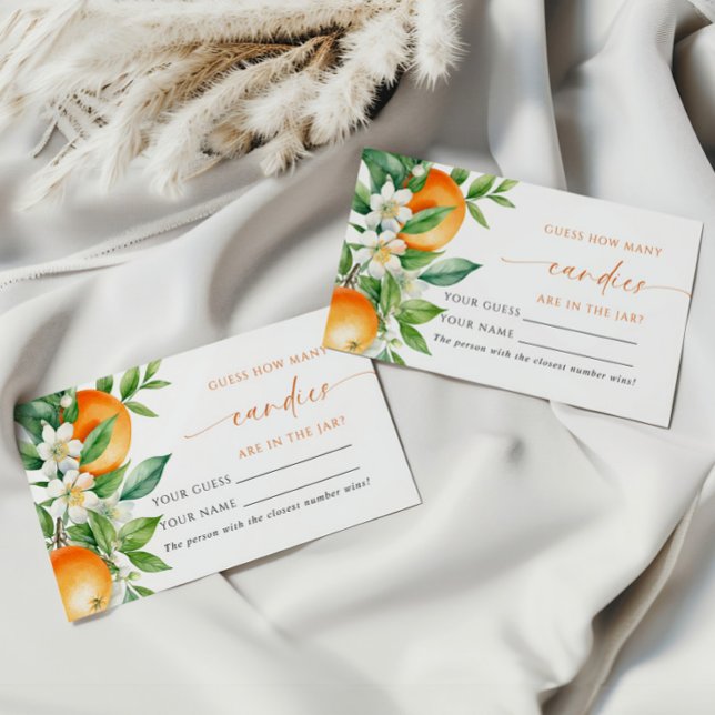 Lugar Orange Floral Quantos Candies Cartão de Jogo de Ch (Criador carregado)