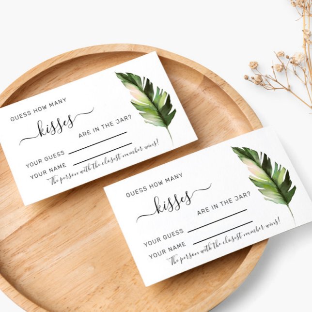 Lugar Palm Leaf Tropic Quantos Kisses Cartão de Jogo de  (Criador carregado)