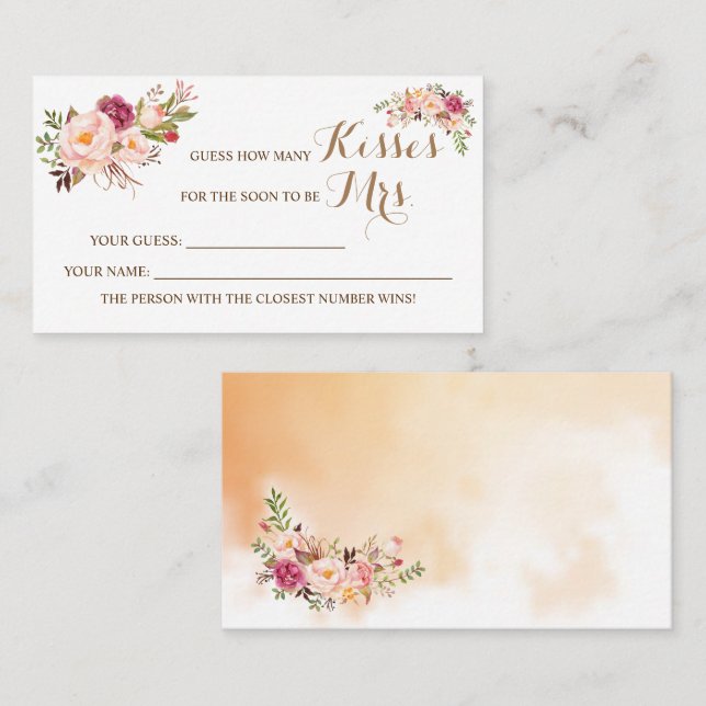 Lugar Quantos beijos para o cartão de jogo da Sra. Pink  (Frente/Verso)