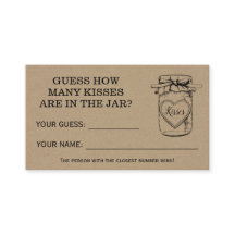 Quantos Kisses - Cartão de Jogo Russo Chá de panel