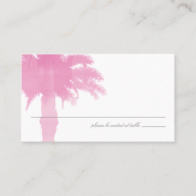 Lugar Serene Palm Tree Watercolor | Cartão de Visita (Frente)