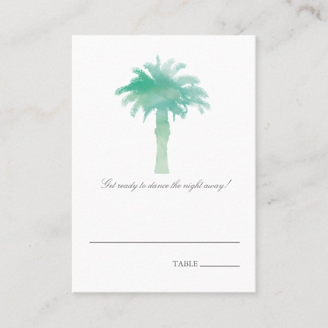Lugar Serene Palm Tree Watercolor | Cartão de Visita (Frente)