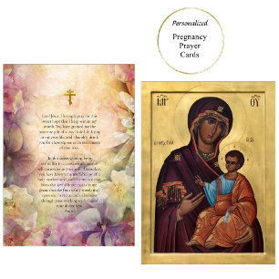 Lugar Theotokos e Cartão de Oração para a Gravidez Infan