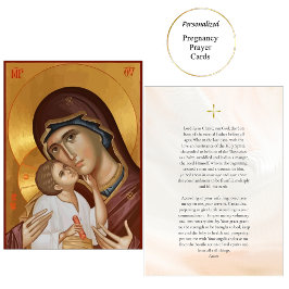 Lugar Theotokos e Cartão de Oração para a Gravidez Infan