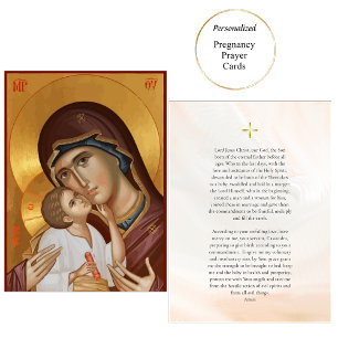 Lugar Theotokos e Cartão de Oração para a Gravidez Infan