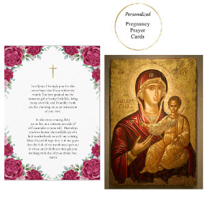 Lugar Theotokos e Cartão de Oração para a Gravidez Infan