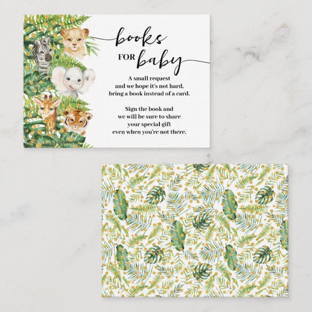 Lugar Traga um Livro Safari - Cartão de Chá de fraldas d (Frente/Verso)