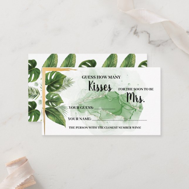 Lugar Tropical Quantos beijos para o cartão de jogo da S (Frente/Verso In Situ)