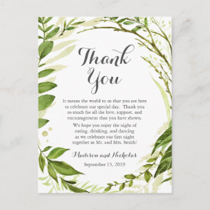 Lugar Verde Fixando Cartões de agradecimentos Verd