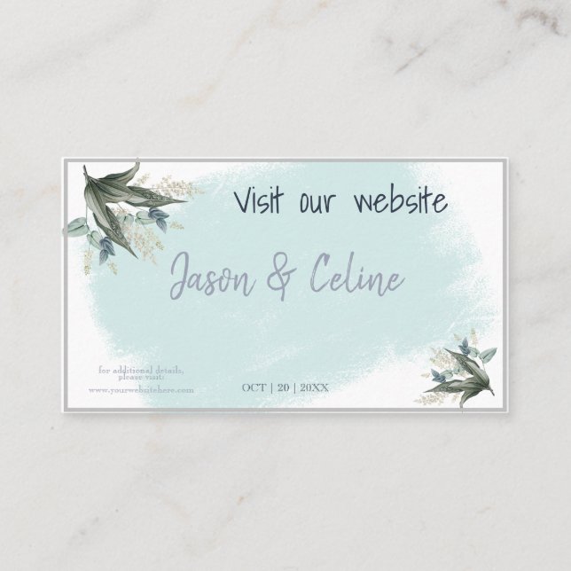 Lugar Visite nosso Cartão de Casamento de Site (Frente)