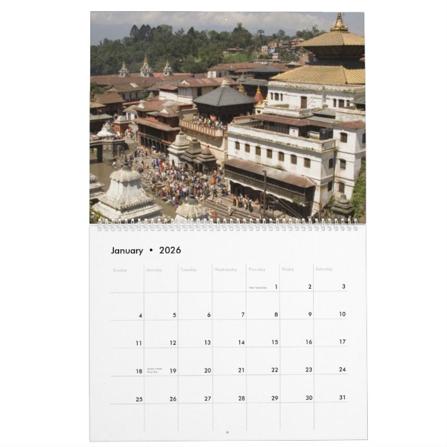 Lugares impressionantes do calendário de mundo (Jan 2026)